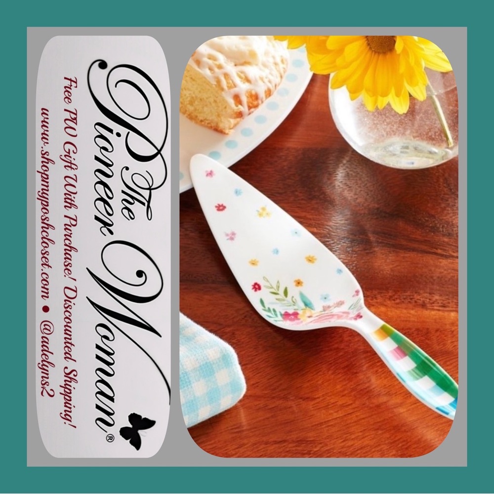 🌺 New Pioneer Woman Melamine 9" Floral Birthday Cake Server - Picture 4 of 8